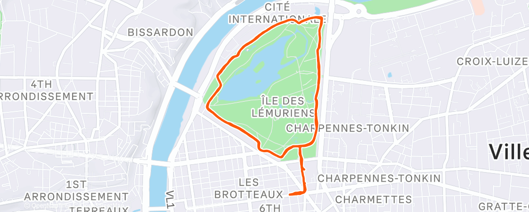 Map of the activity, Course à pied dans l'après-midi