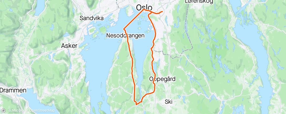 Map of the activity, Nesodden 🚴‍♂️🚴‍♂️🚴‍♂️