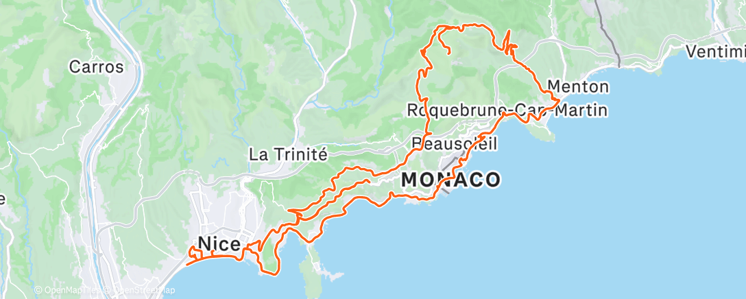 Map of the activity, Cyclisme