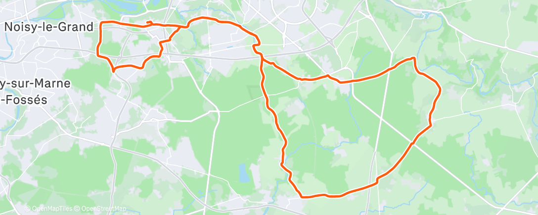 Map of the activity, Sortie vélo le matin