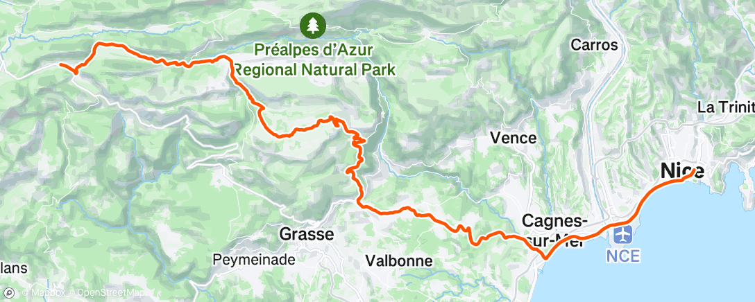 Carte de l'activité Afternoon Ride