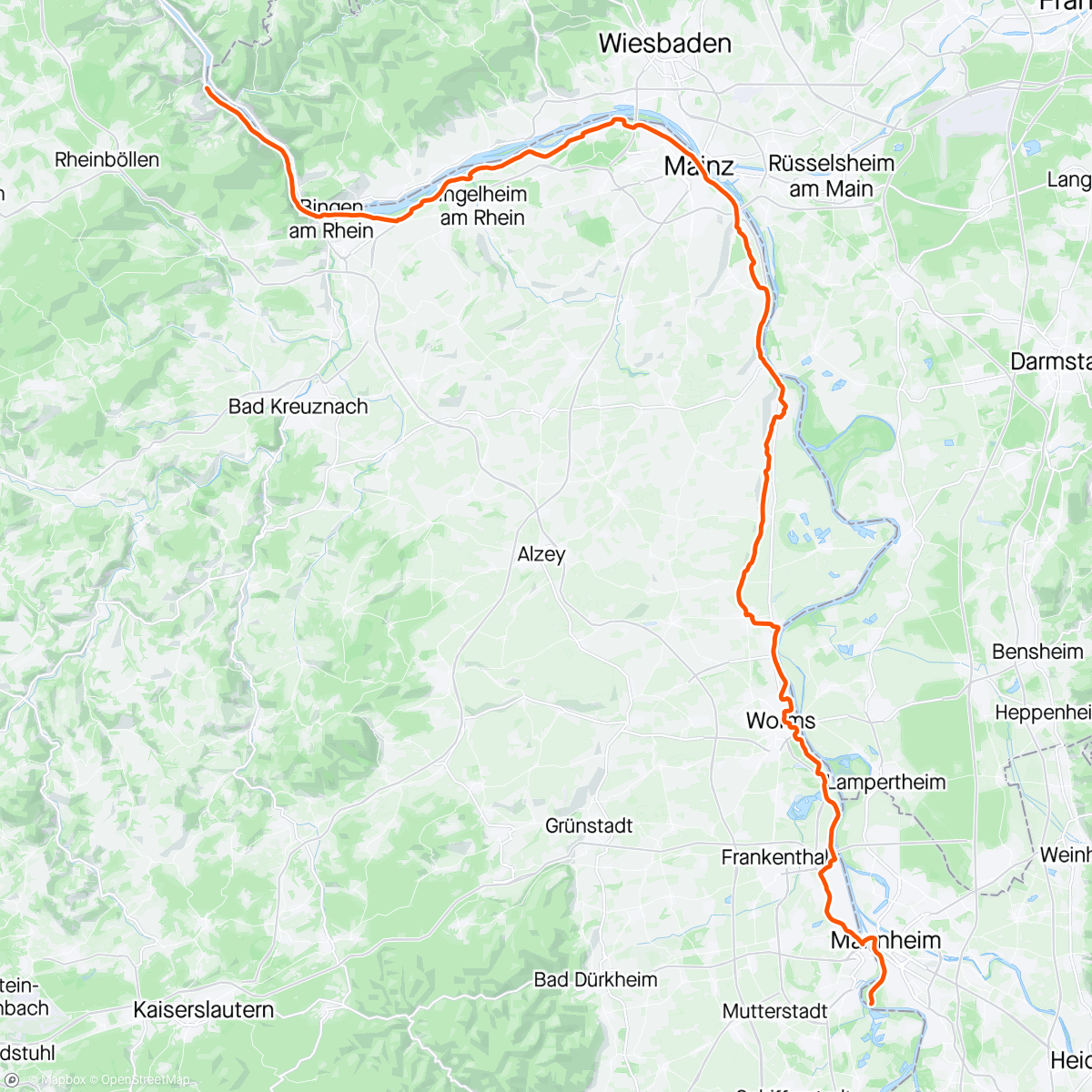 Map of the activity, Bacharat - Meinheim längs Rhen