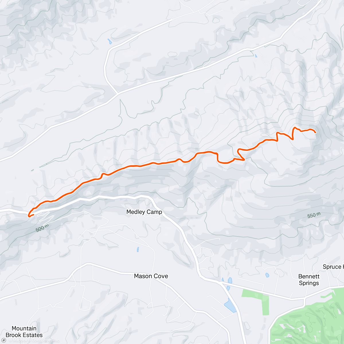 Map of the activity, Morning Hike