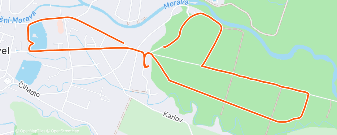 Map of the activity, Evening Walk