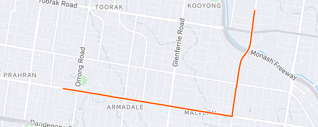 Map of the activity, Evening Ride