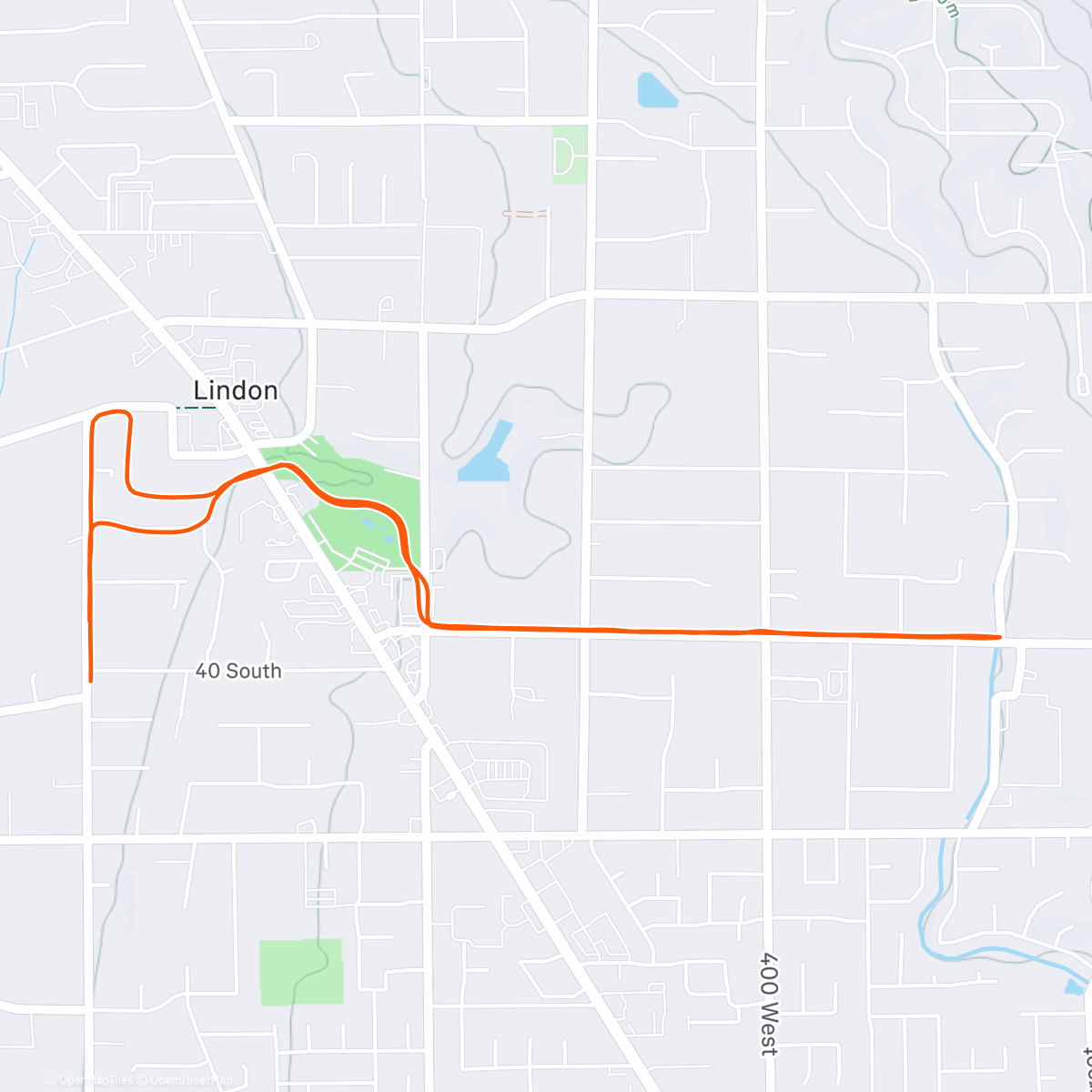 Map of the activity, Afternoon Run