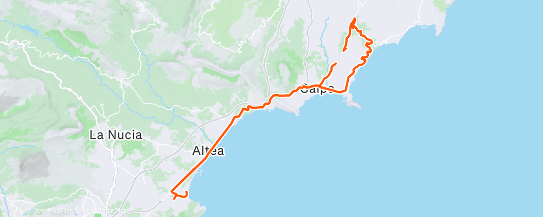 Map of the activity, Afternoon Ride