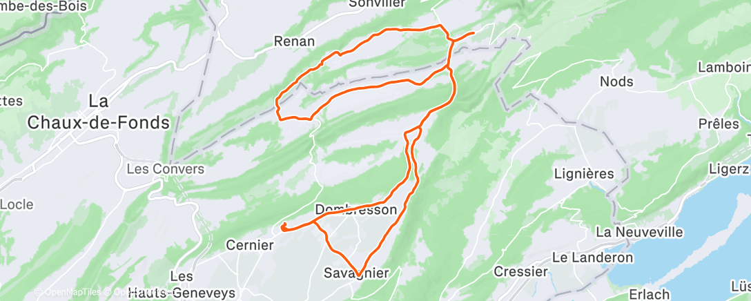 Map of the activity, Sortie vélo dans l'après-midi