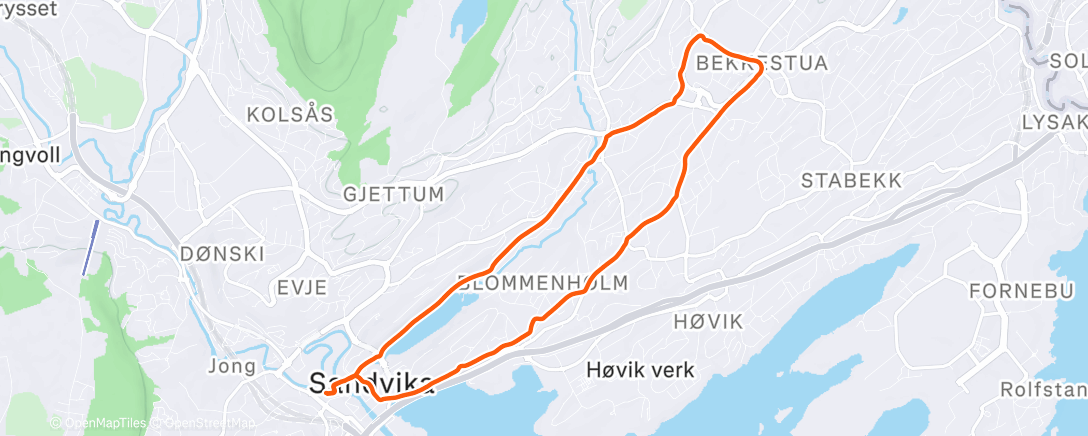 Map of the activity, Evening Run