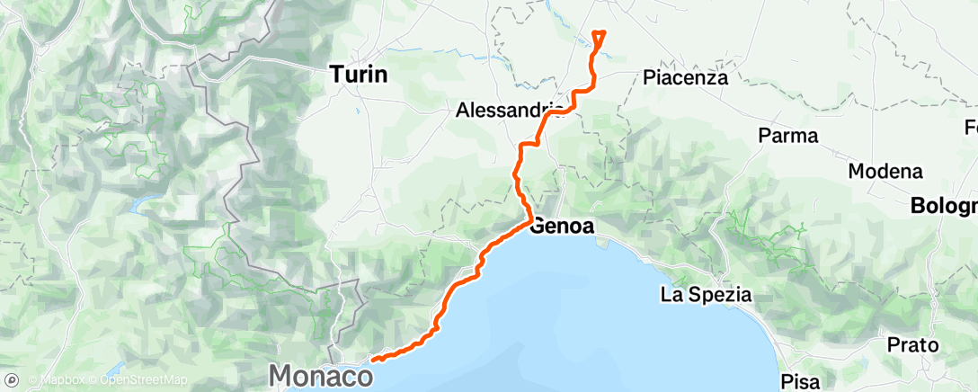 Map of the activity, Milan - San Remo 🇮🇹