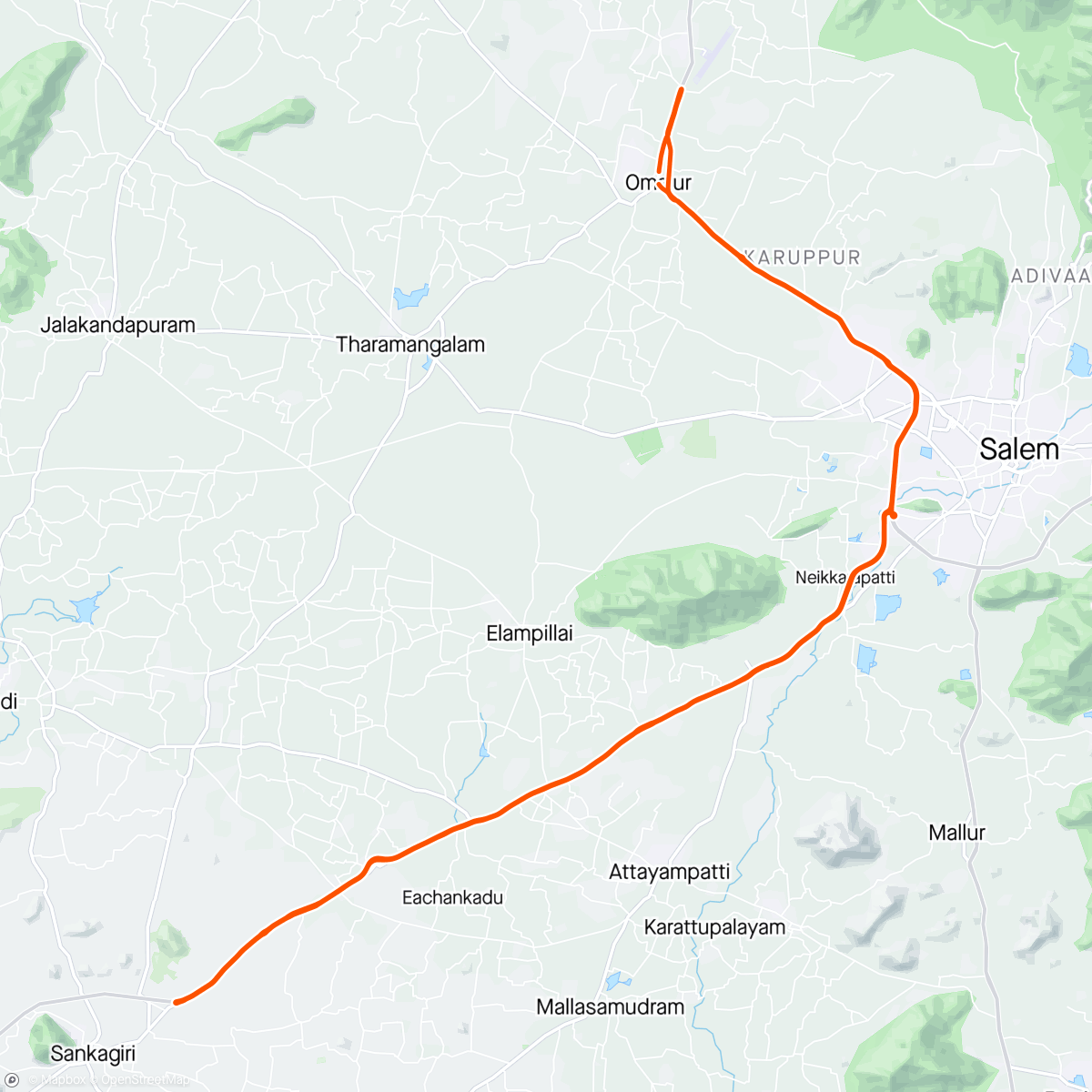 Map of the activity, Weekend Ride