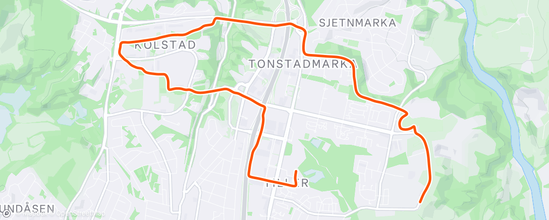 Map of the activity, Afternoon Run
