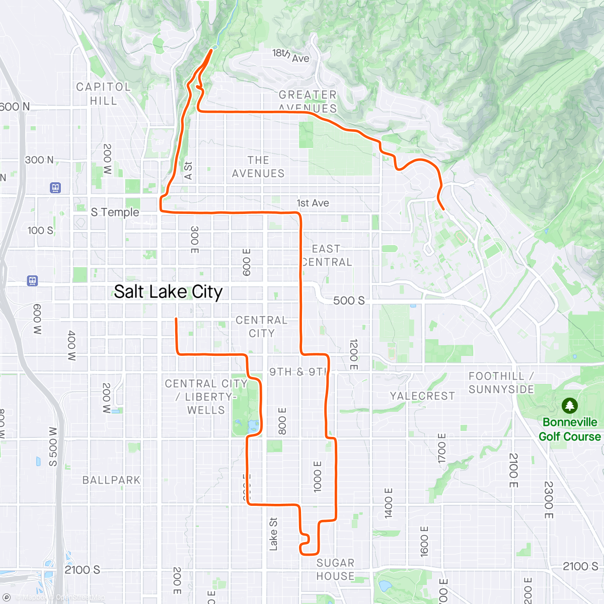 Map of the activity, Salt Lake Half Marathon