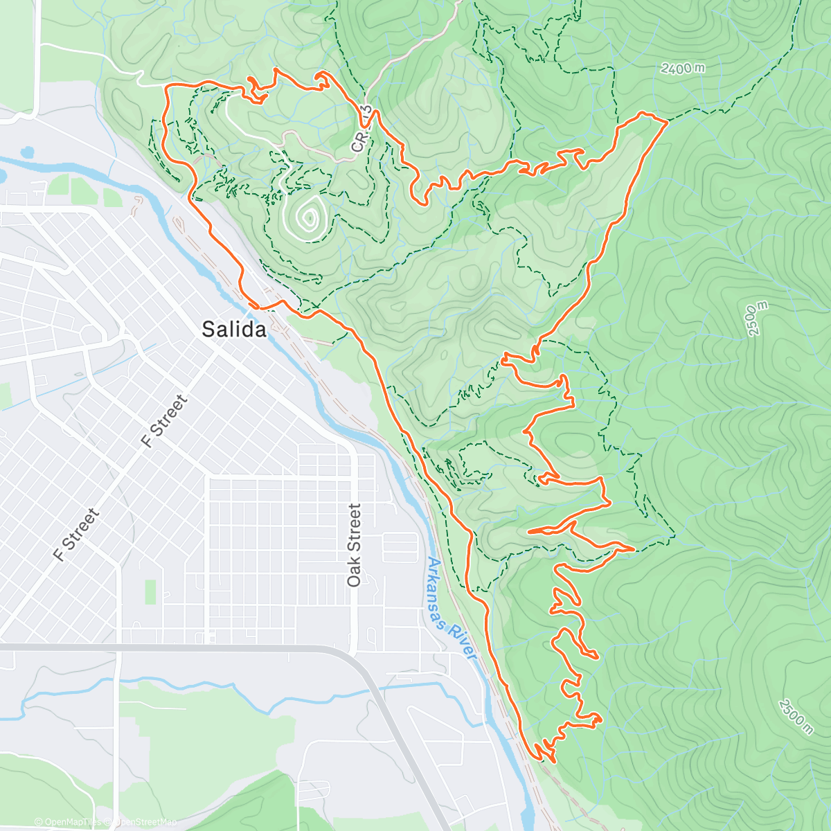 「Back on the  longer trail loop」活動的地圖