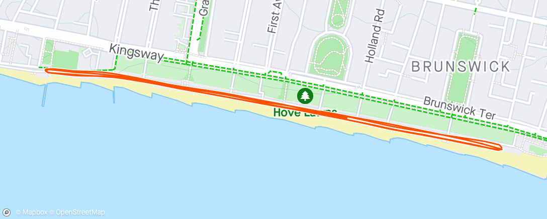 Map of the activity, Hove Prom Parkrun