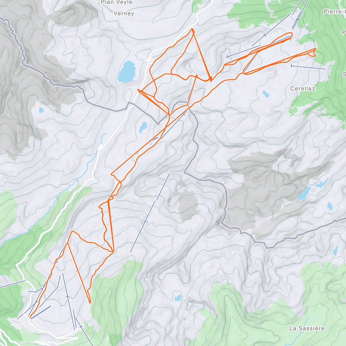 Map of the activity, La Rosière de Noël J5