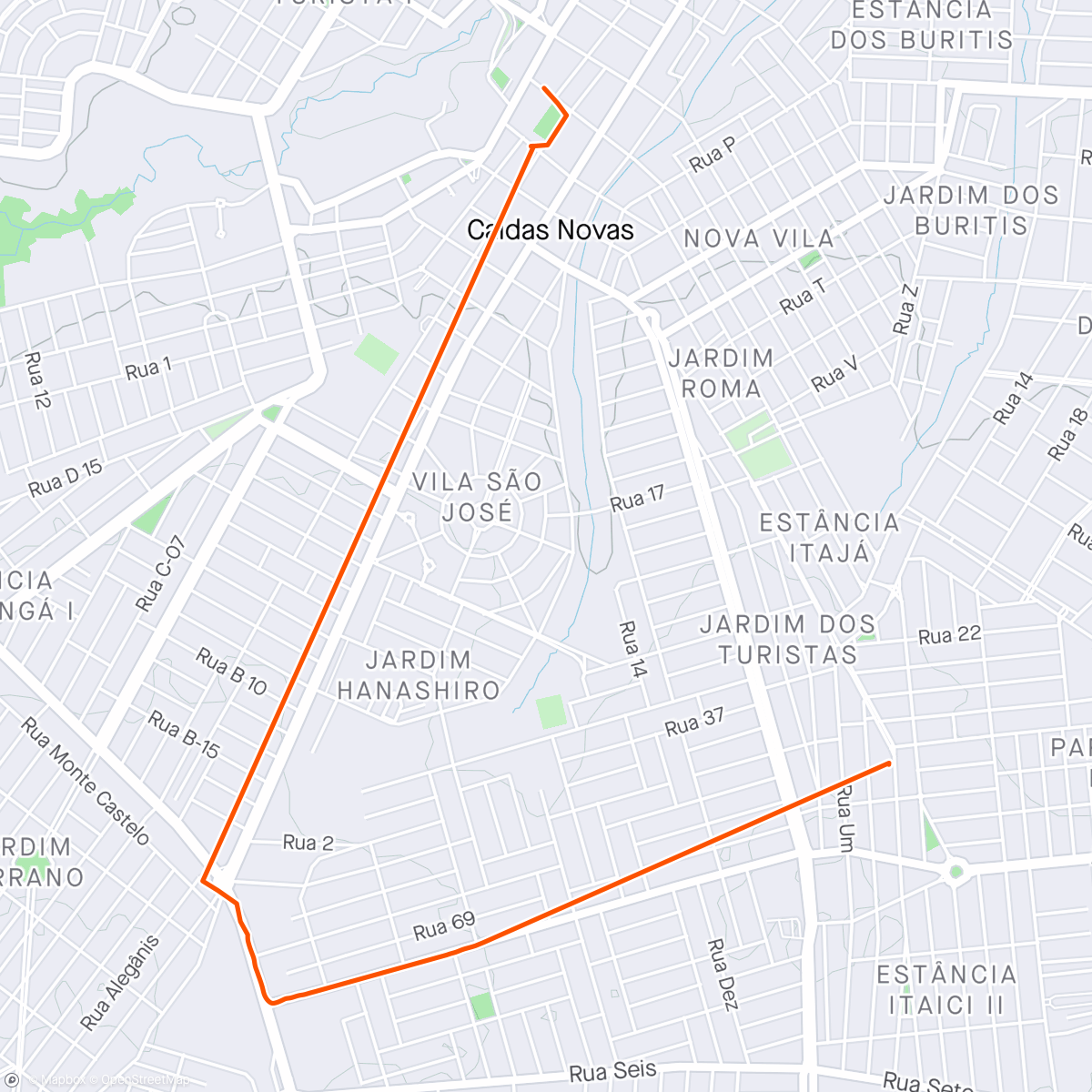 Map of the activity, 22/05/24 - Girinho de leve na city! Strava bugou e não marcou!