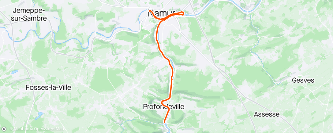 Map of the activity, Semi-marathon de Namur