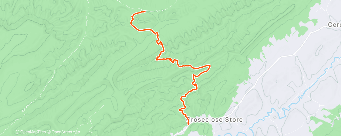 Map of the activity, Morning Hike