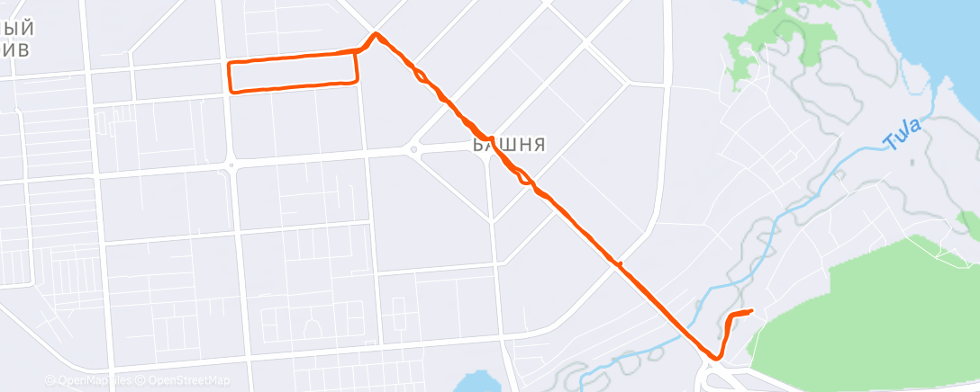 Map of the activity, Трейлраннинг (вечер)