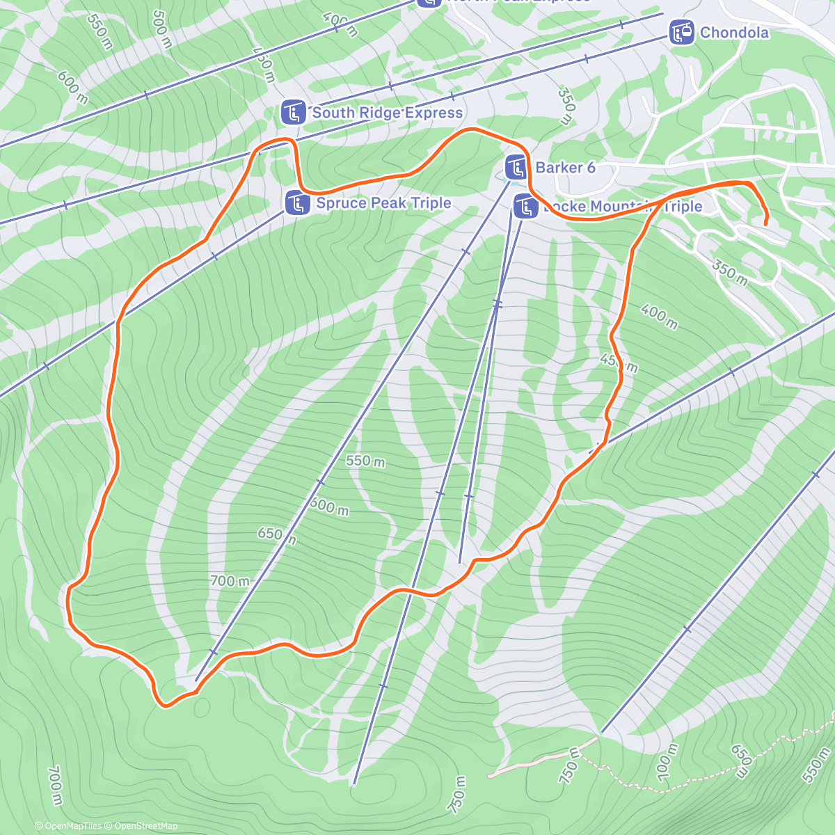 Map of the activity, Morning Backcountry Ski