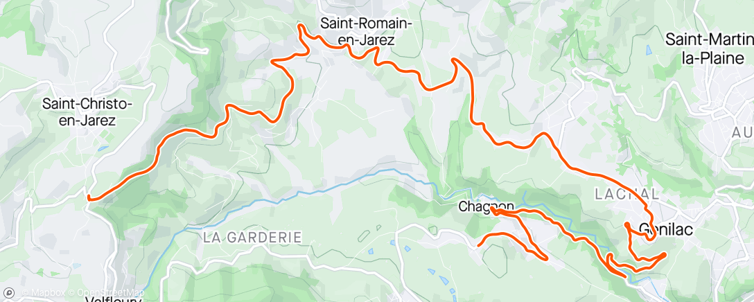 Map of the activity, Séance Vélo : 3×5×(1'30/45") R:5'