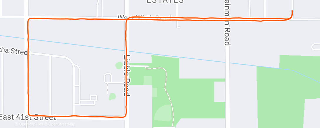 Map of the activity, Afternoon Run
