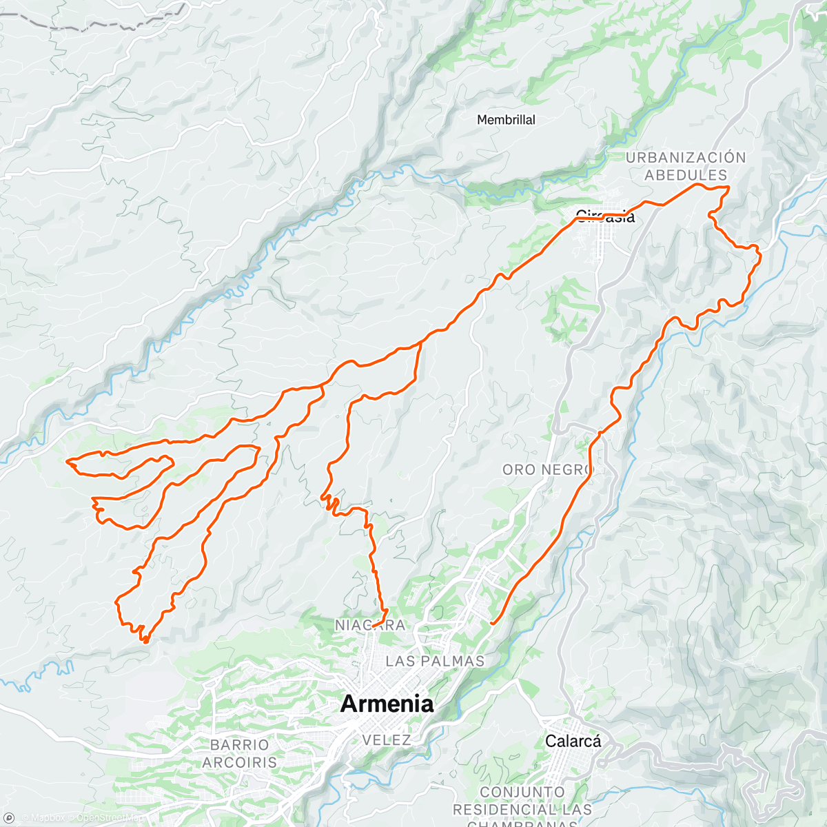 Map of the activity, Sunday Ride: Cafetaliando