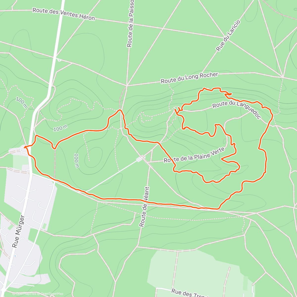 Map of the activity, Fontaine bleau in the Winter