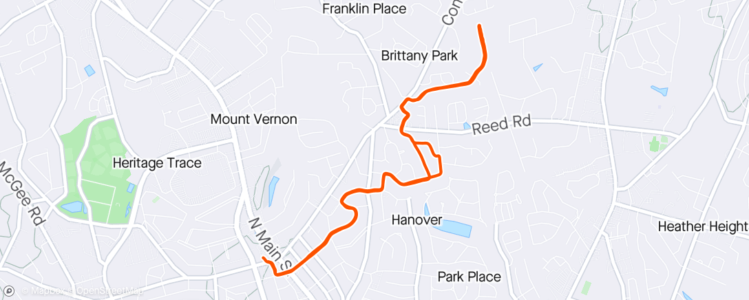Map of the activity, SMR Morning Run
