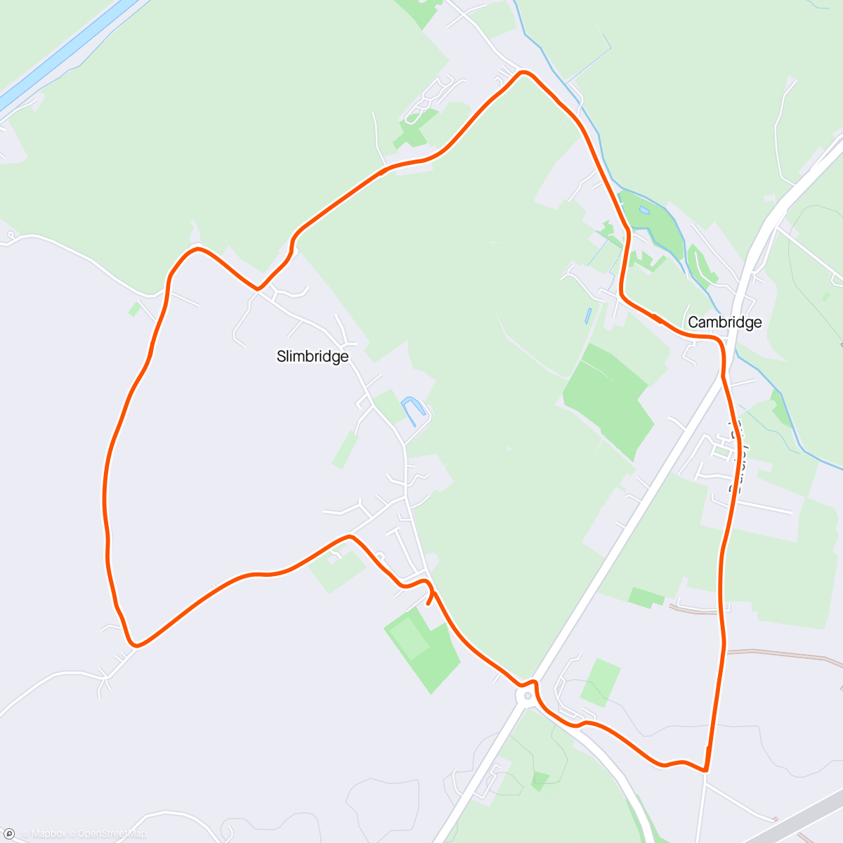 Map of the activity, Greyhound run