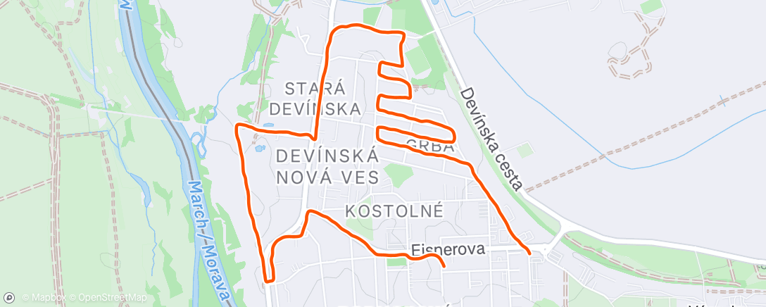 Map of the activity, Morning Run