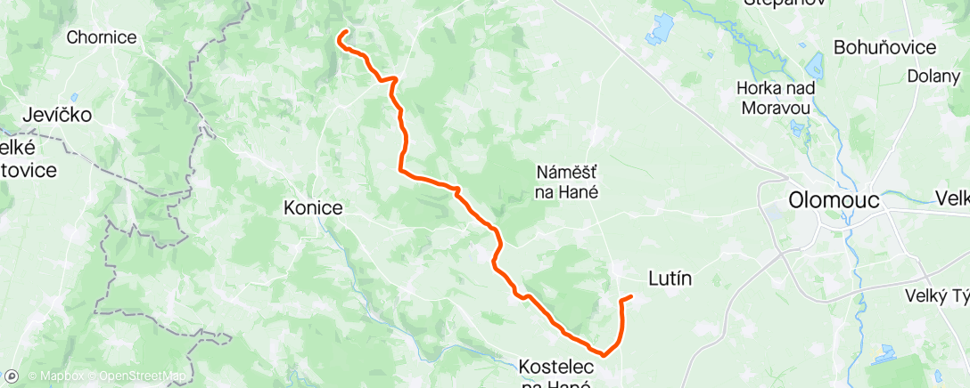 Map of the activity, Jarní klasika - domů Ride