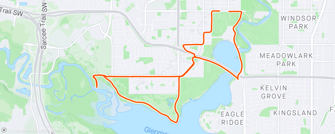 Map of the activity, Friday Lakeview Loop