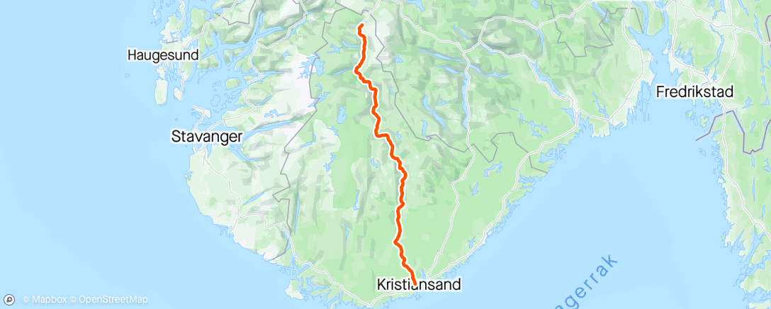 Mappa dell'attività KRS, hjem fra Hovden🚴‍♂️☀️
