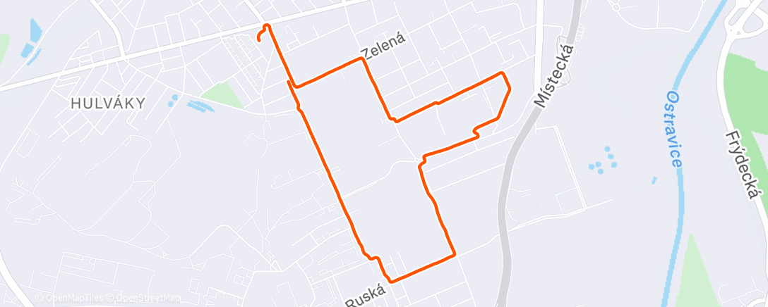 Map of the activity, Evening Run