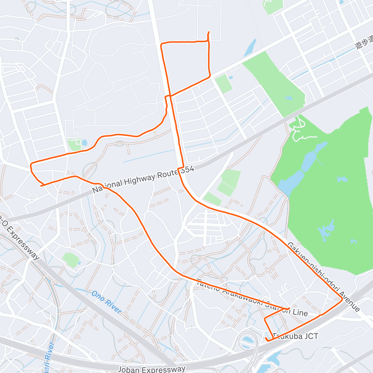 Map of the activity, Lunch Run