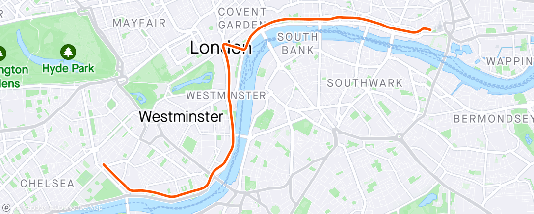 Mapa da atividade, Zwift - Greater London 8 in London