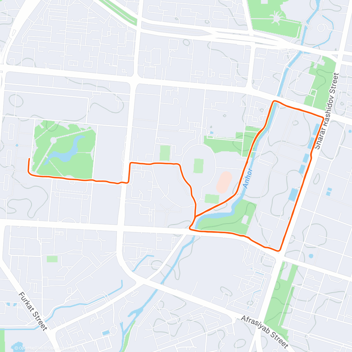 Map of the activity, Вечерний забег