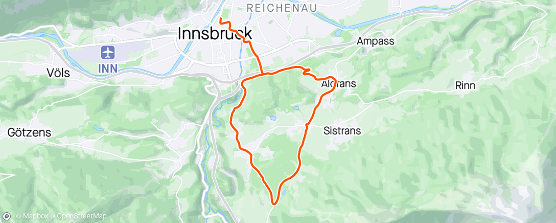 Map of the activity, Zwift - JOIN Cycling - Afwisselende Vo2max intervallen in Innsbruck