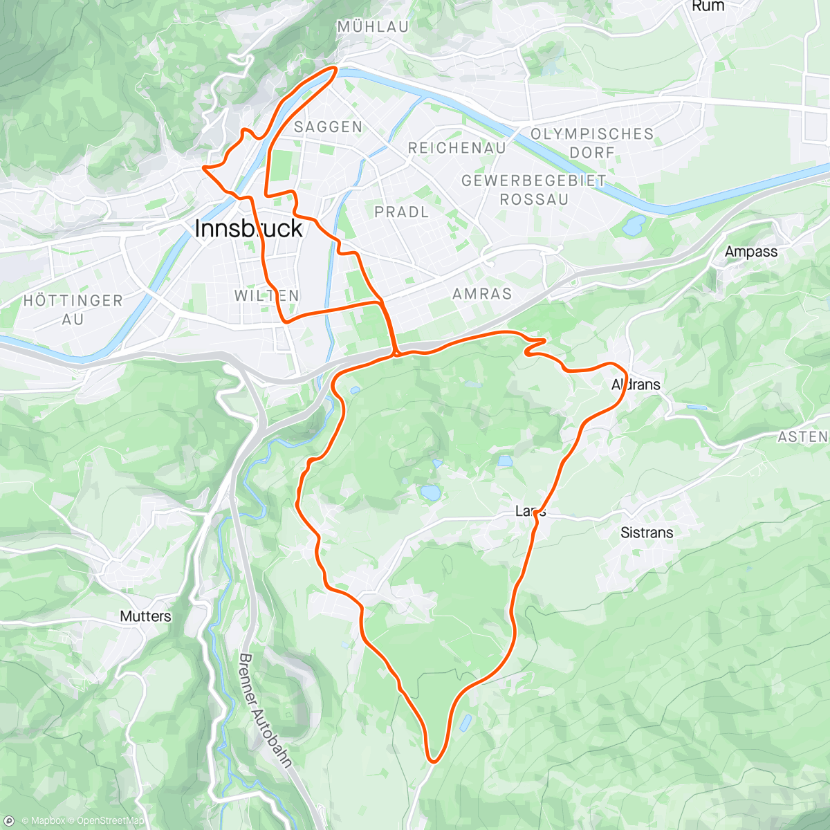 Map of the activity, Zwift in Innsbruck