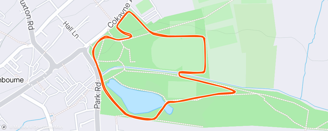 Map of the activity, Parkrun #93 Ashbourne w/ Mom & Ash