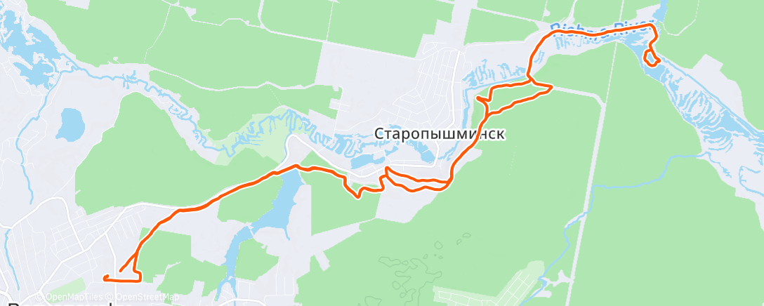 Map of the activity, Полуденный забег