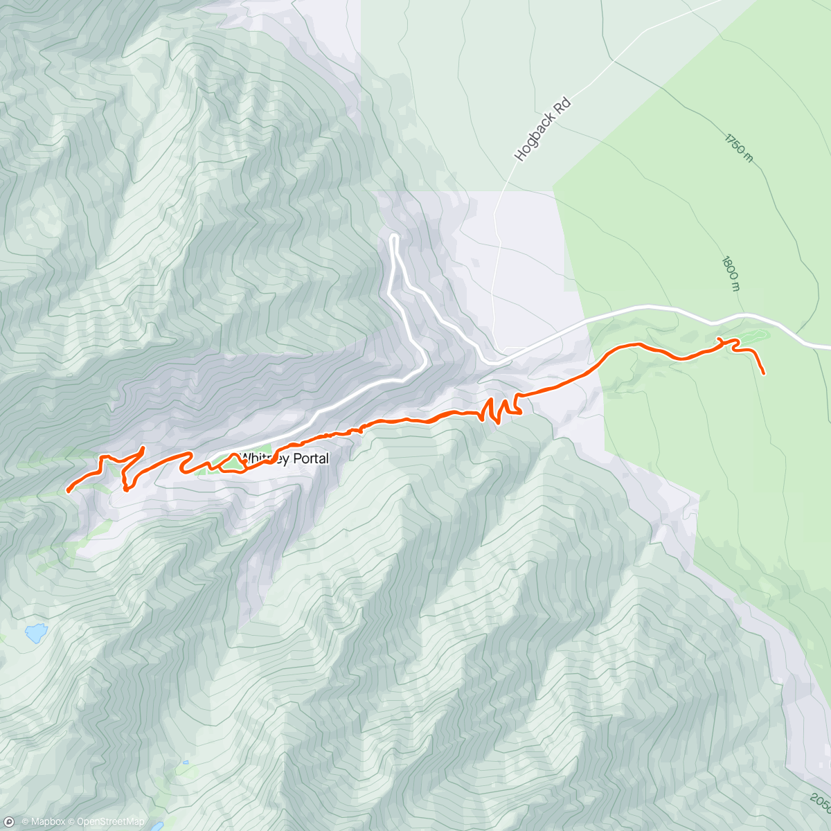Map of the activity, Lone Pine Campground To Mt. Whitney Trail