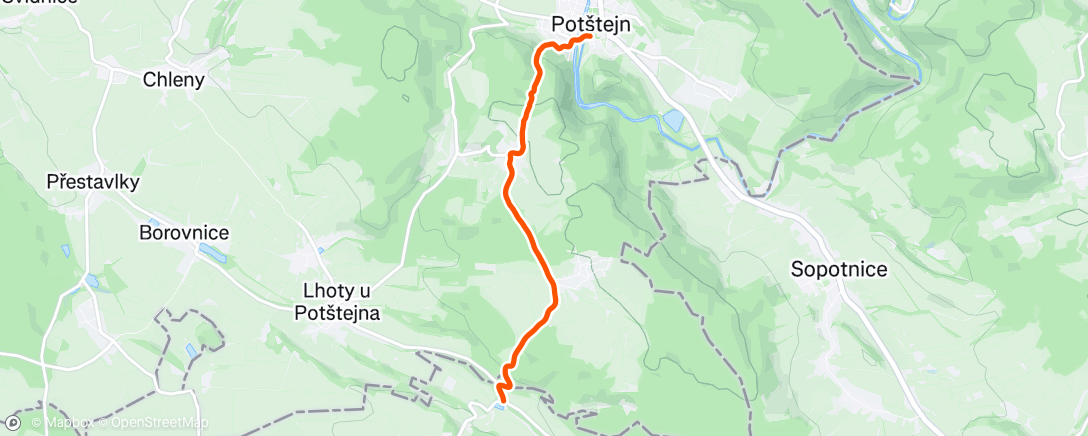 Map of the activity, Afternoon Run