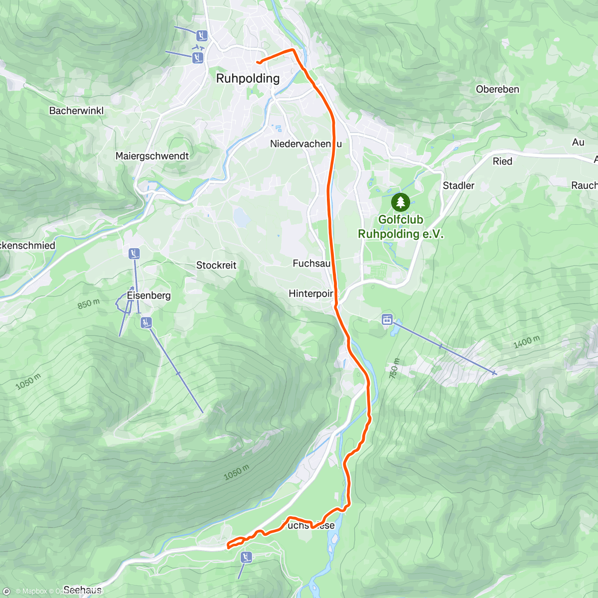 Map of the activity, 6x800m 🔥❄️ zur Chiemgau Arena