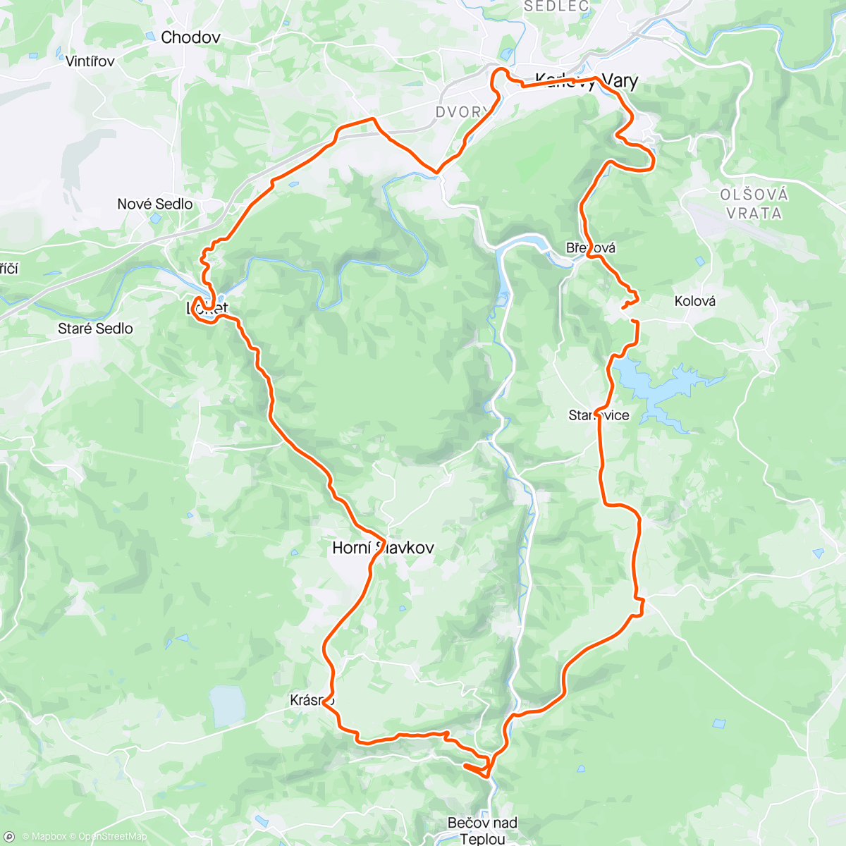 Map of the activity, Coffee ride