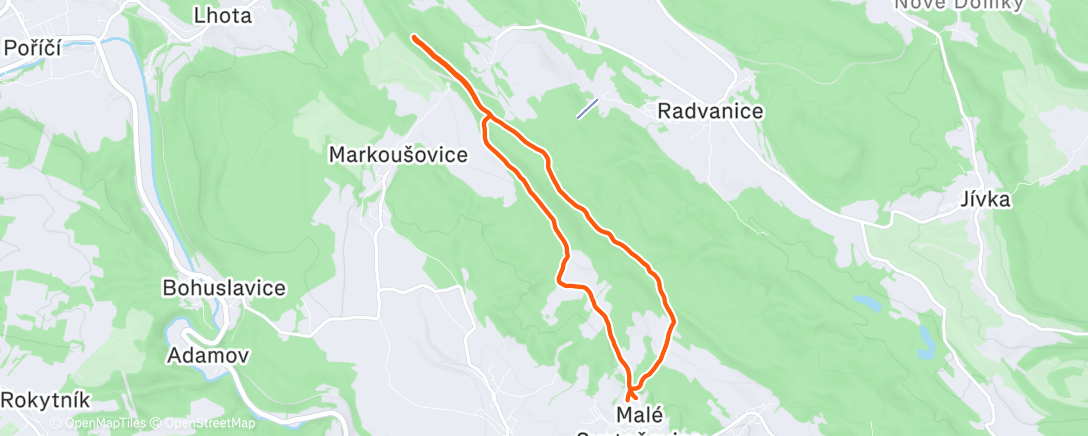Map of the activity, Morning Trail Run