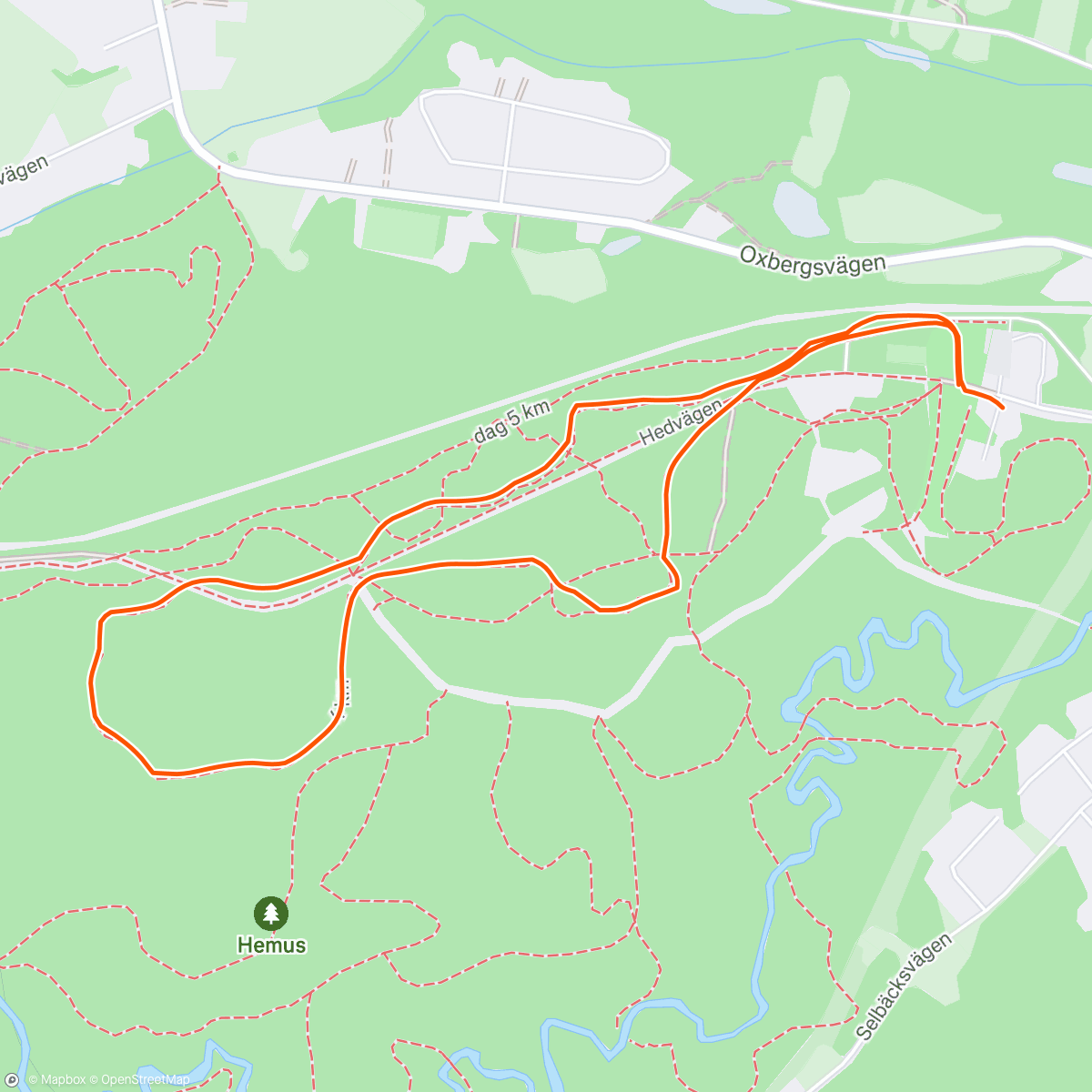 Map of the activity, Traillöpning i Hemus