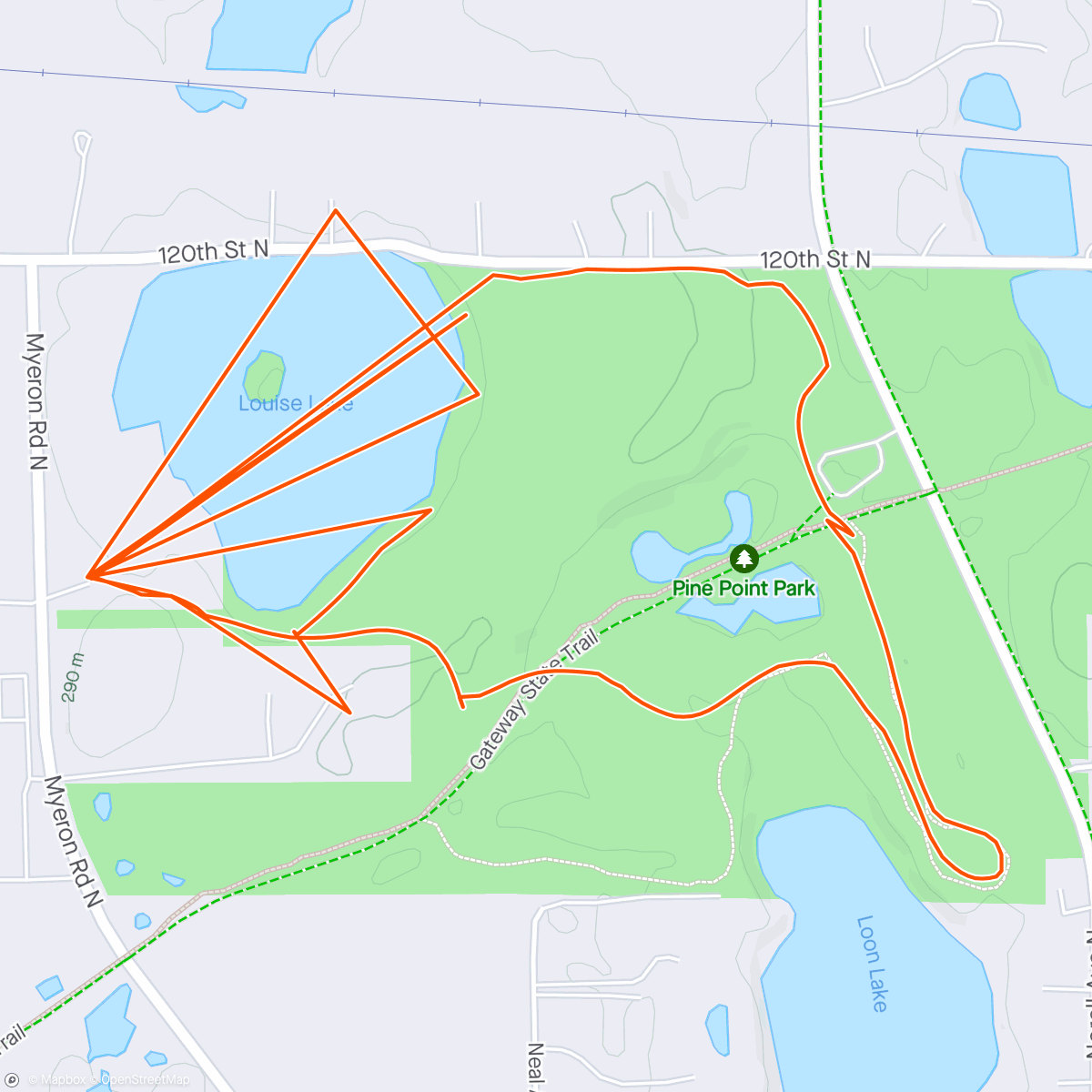 Map of the activity, Alan took Lucy for a walk with her Fi dog collar